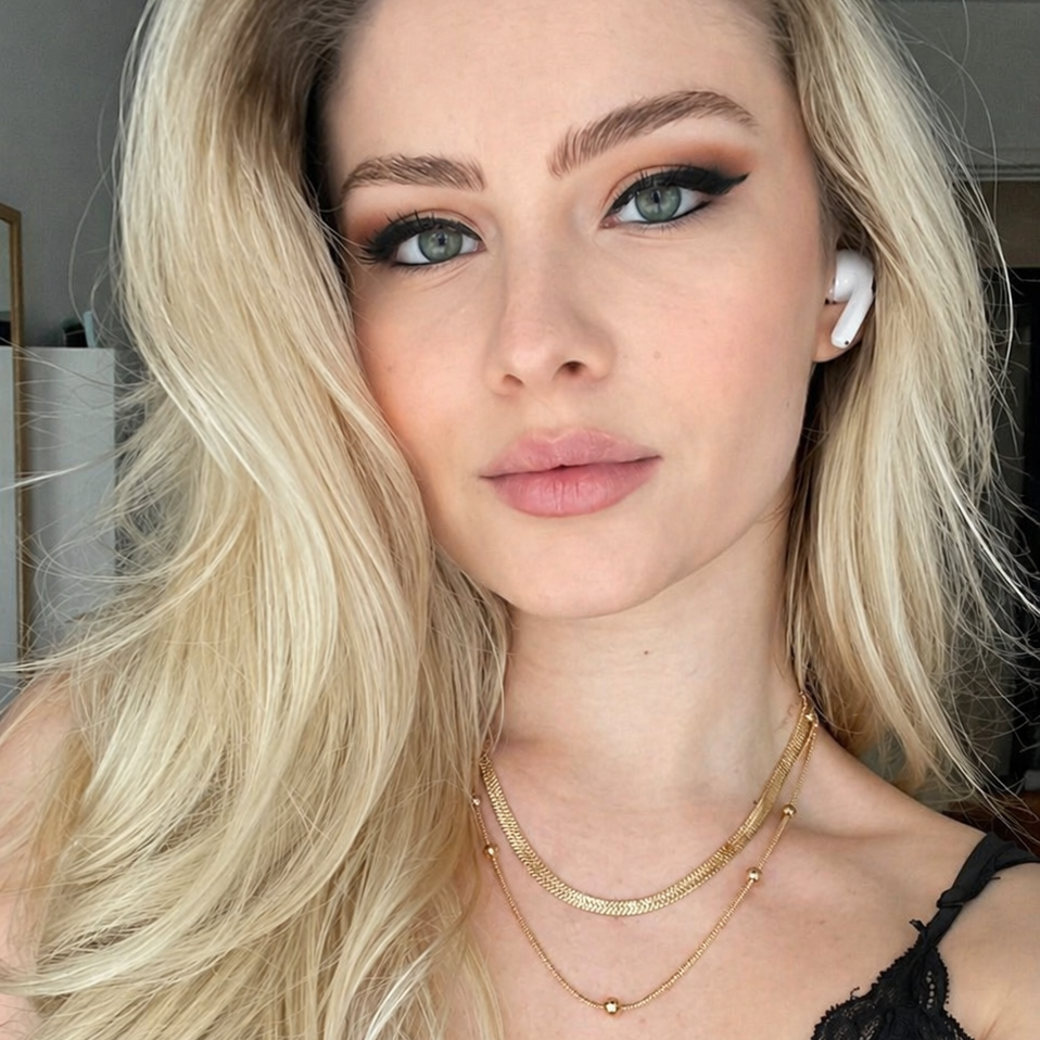 Duo Sphere Necklace, 18K Gold-Plated