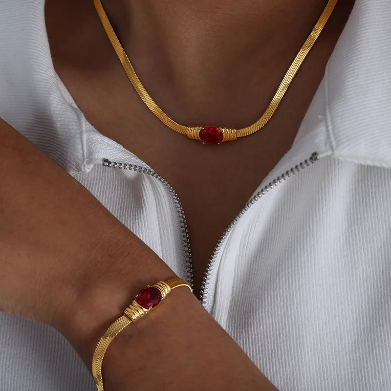 Retro Noir Bracelet, 18K Gold-Plated