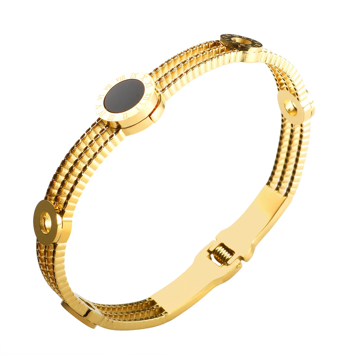 Noir Luxe Bracelet, 18K Gold-Plated