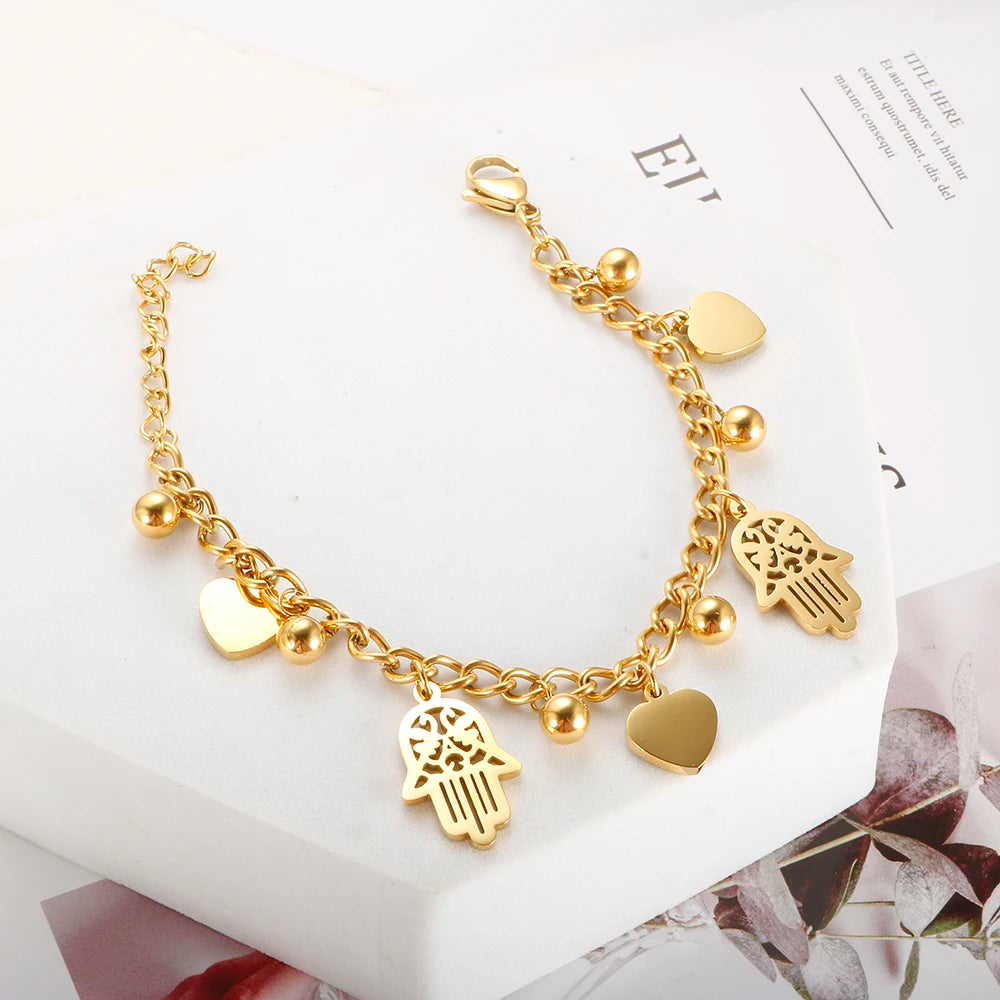 Hamsa Bracelet, 18K Gold-Plated