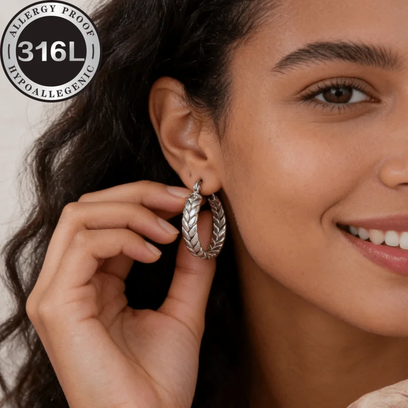 Braided hoop earring