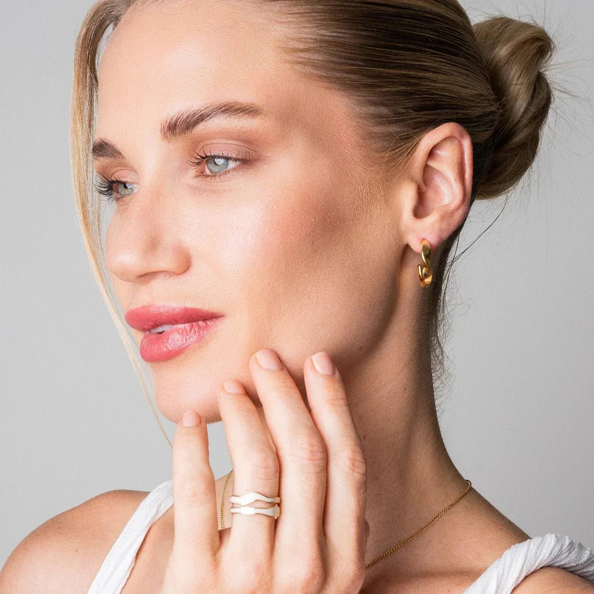 Adjustable Pearl Ring, Gold-Plated