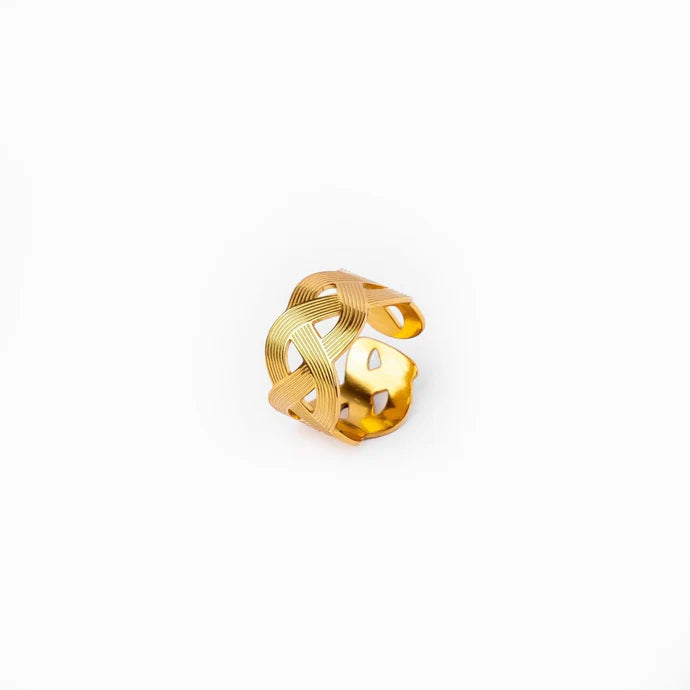 Wavy Ring, 18K Gold-Plated Adjustable