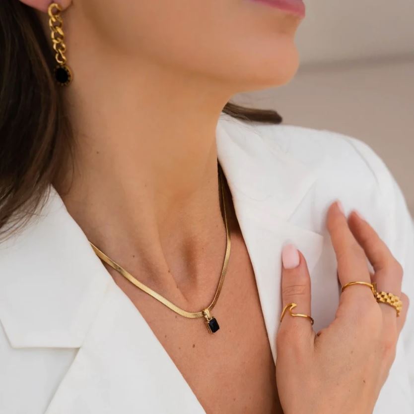 Cubic Zirconia Black Necklace