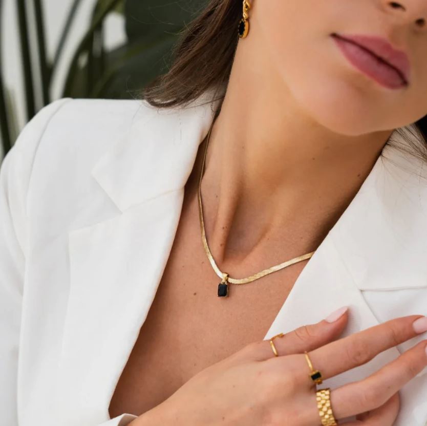 Cubic Zirconia Black Necklace