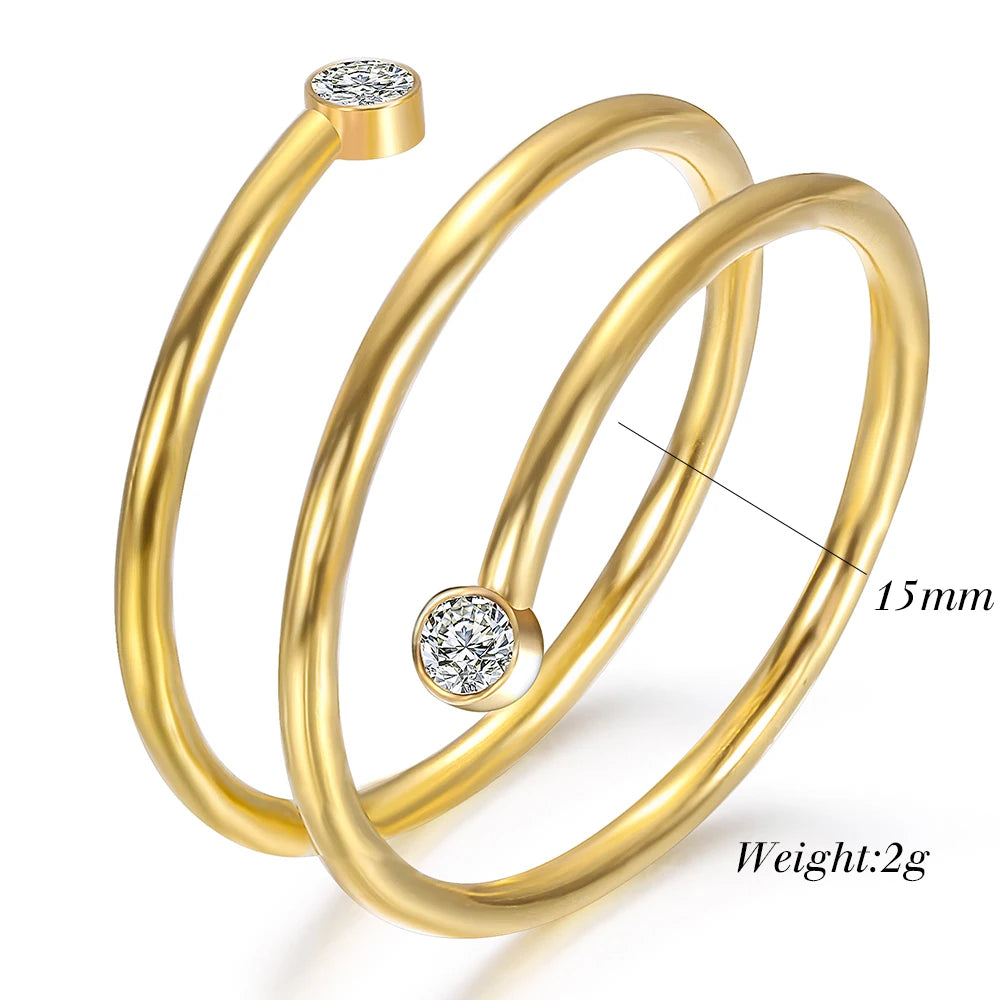 Spiral Ring, 18K Gold-Plated