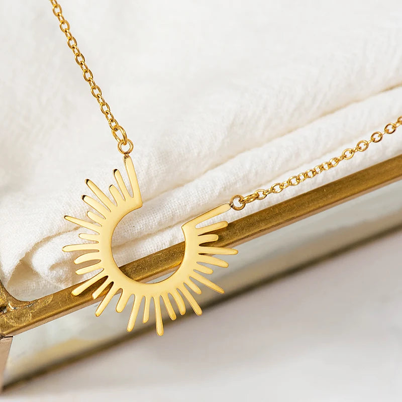 Sun Necklace, 18K Gold-Plated