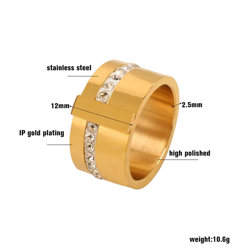 Zirconia Ring, 18K Gold-Plated