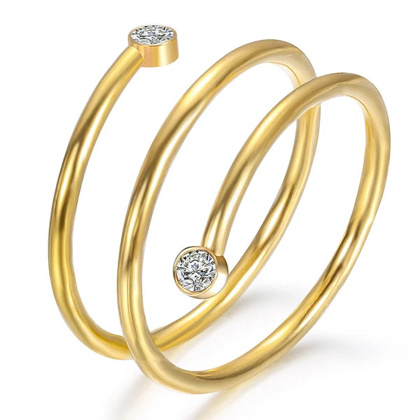 Spiral Ring, 18K Gold-Plated