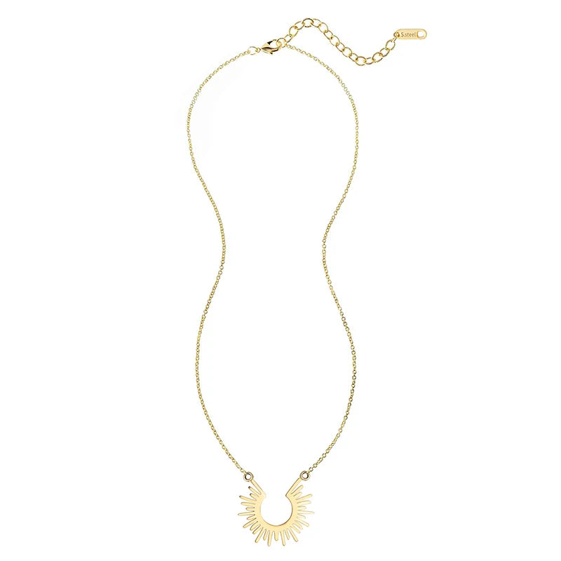 Sun Necklace, 18K Gold-Plated