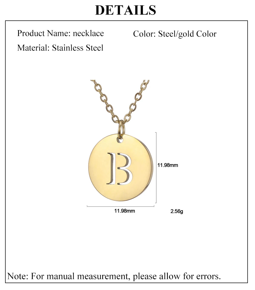 Letter Necklace, 18K Gold-Plated