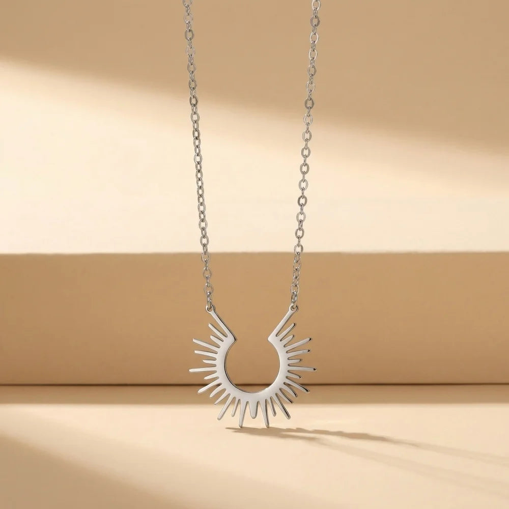 Sun Necklace Silver