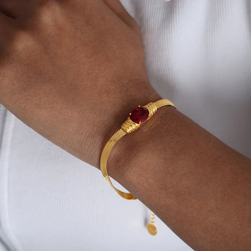 Retro Noir Bracelet, 18K Gold-Plated