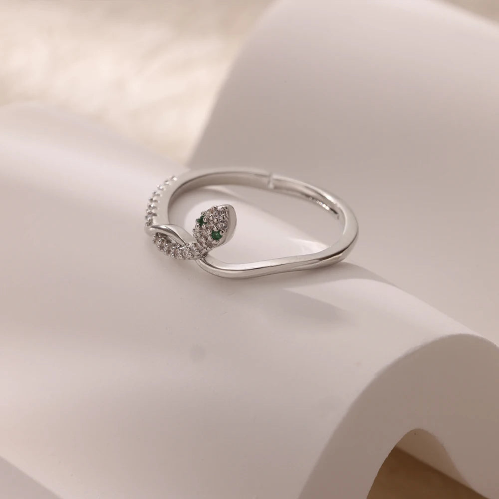 Snake Ring, 18K Gold-Plated Adjustable