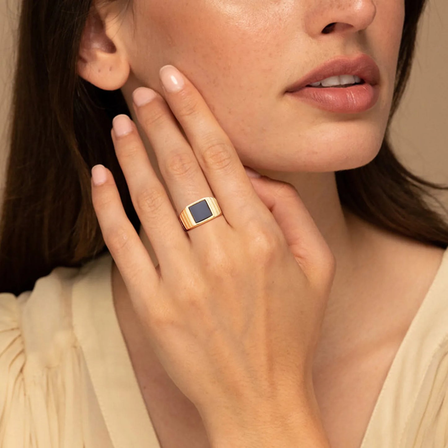 Noir Ring, Gold-Plated