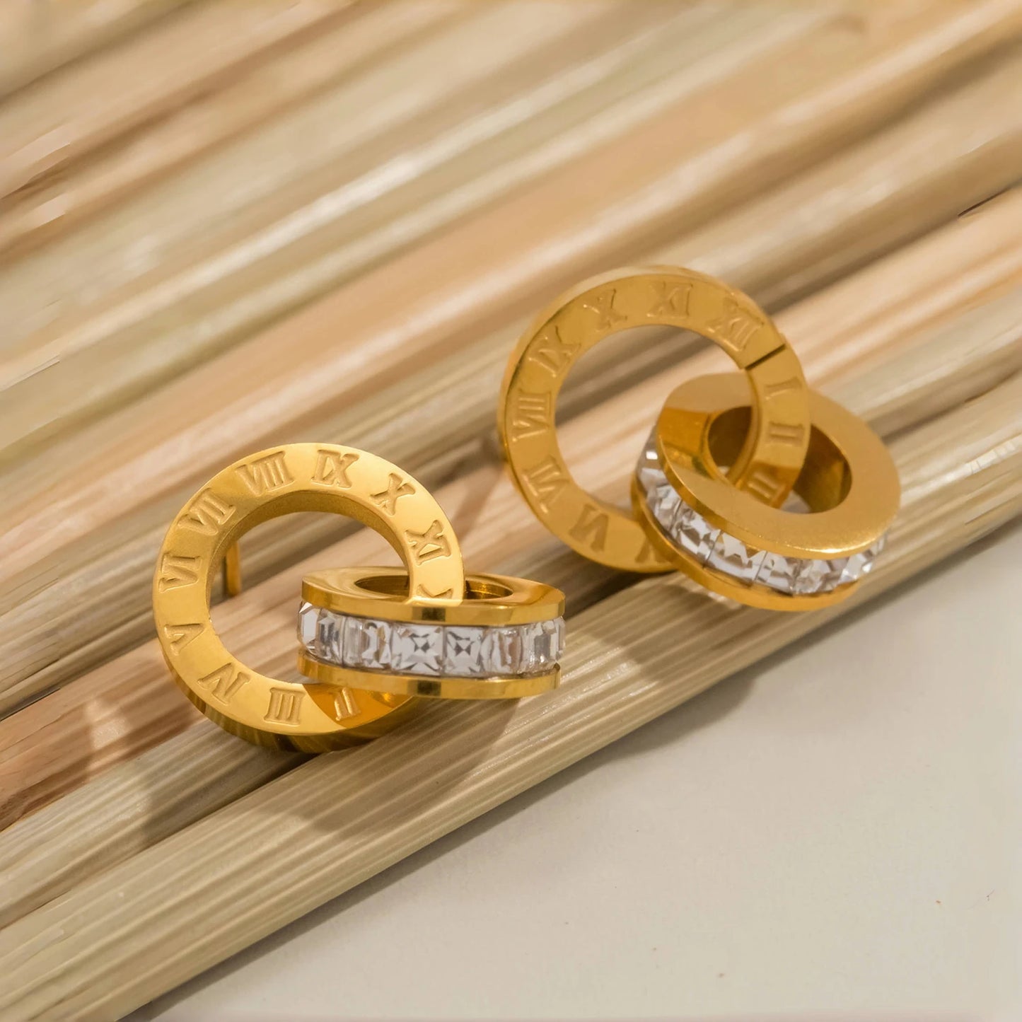 Roman Numerals Hoop Earrings