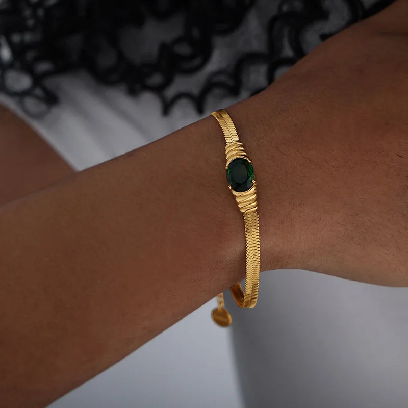 Retro Noir Bracelet, 18K Gold-Plated