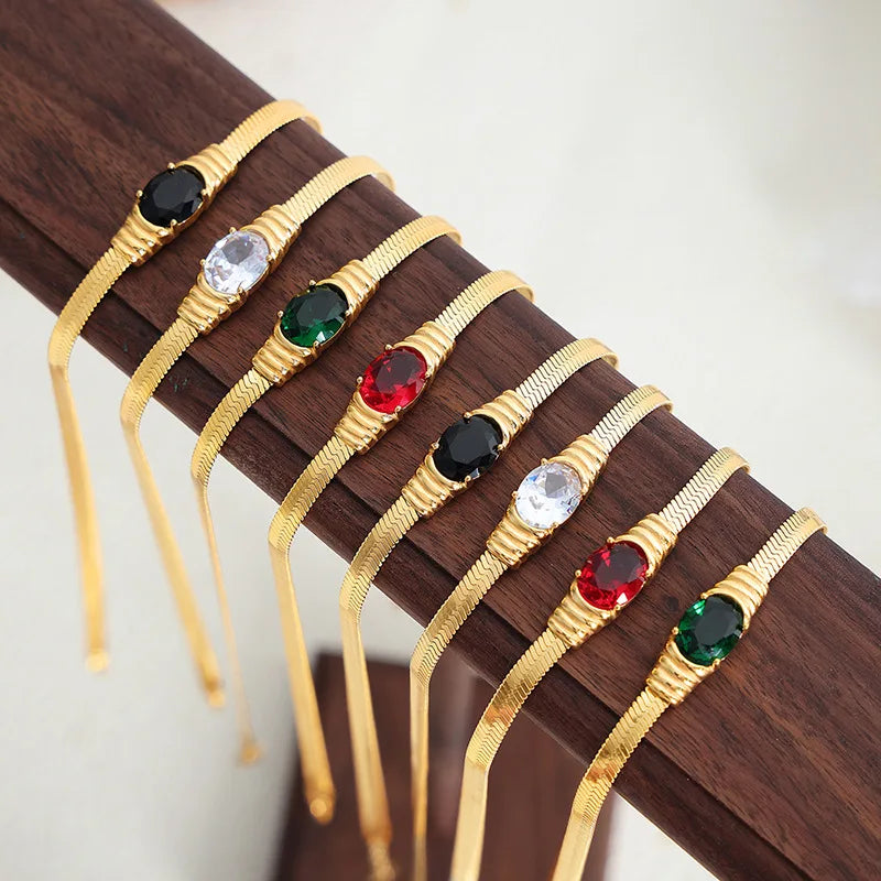 Retro Noir Bracelet, 18K Gold-Plated