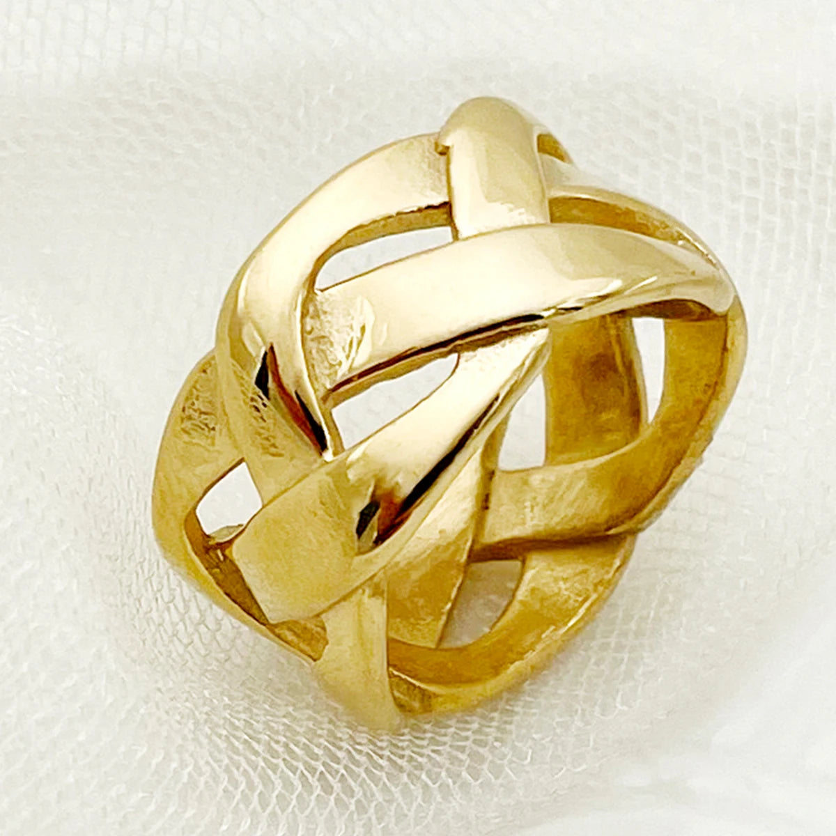 Mesh Ring, 18K Gold-Plated