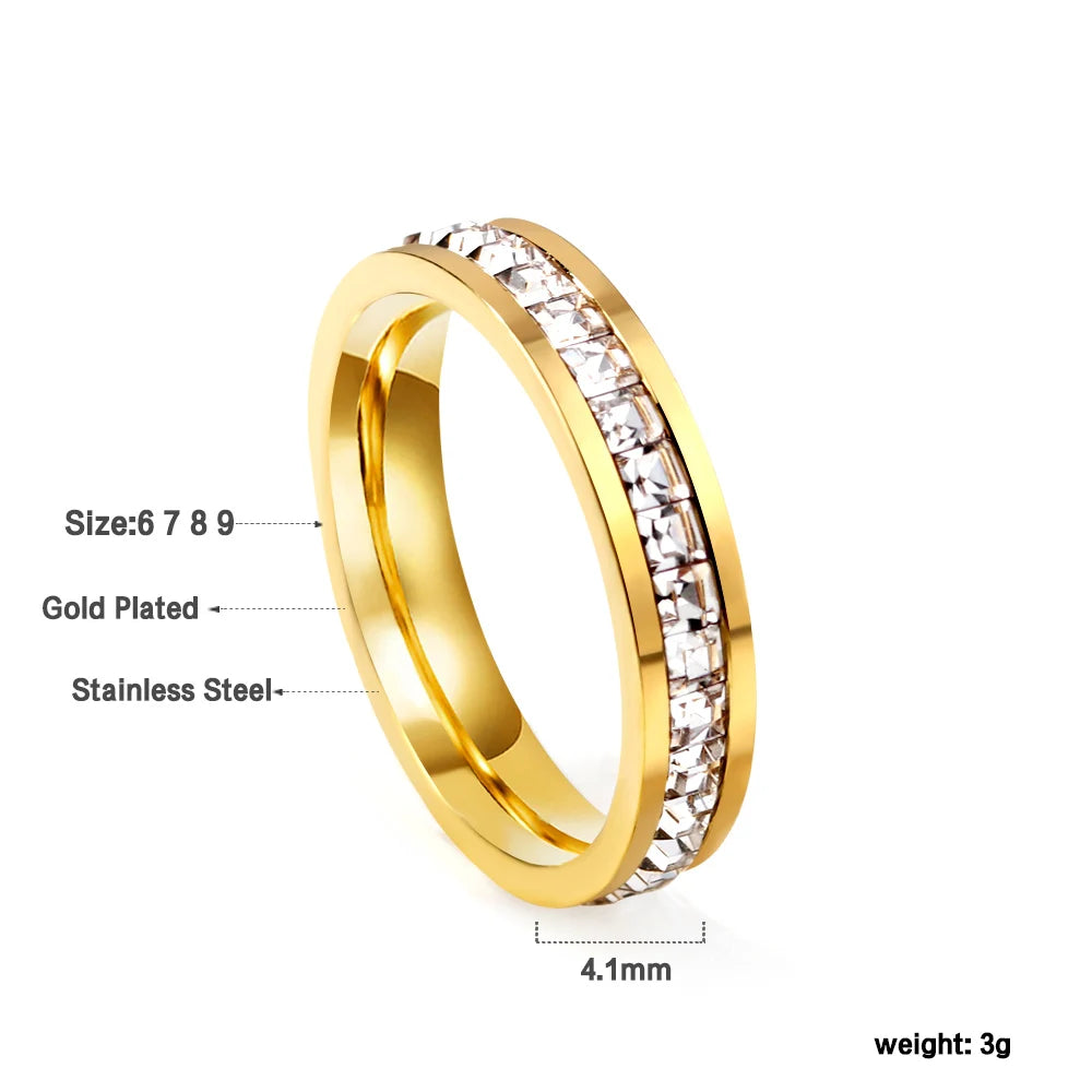 Sparkling Ring, Gold-Plated