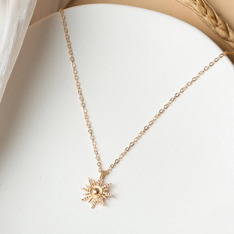 Sun Pendant Necklace, 18K Gold-Plated