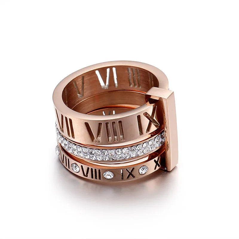Triple Roman Hoop Ring
