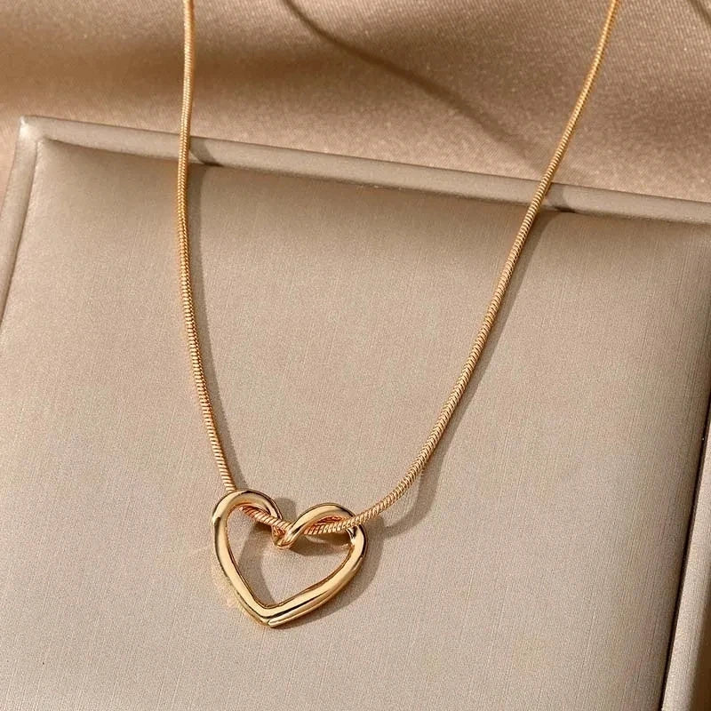 Duo Heart Necklace, 18k gold-plated