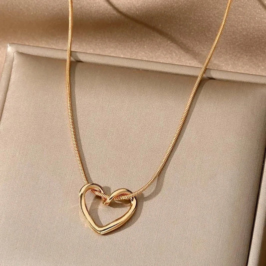 Duo Heart Necklace, 18k gold-plated