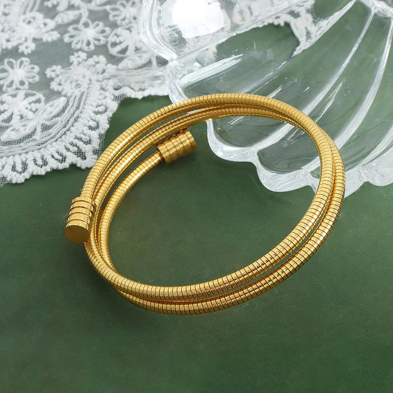 Triple Spiral Bracelet 18K Gold Plated
