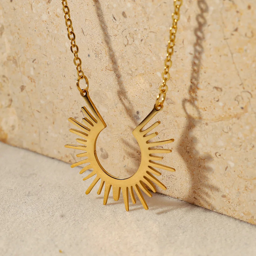 Sun Necklace, 18K Gold-Plated