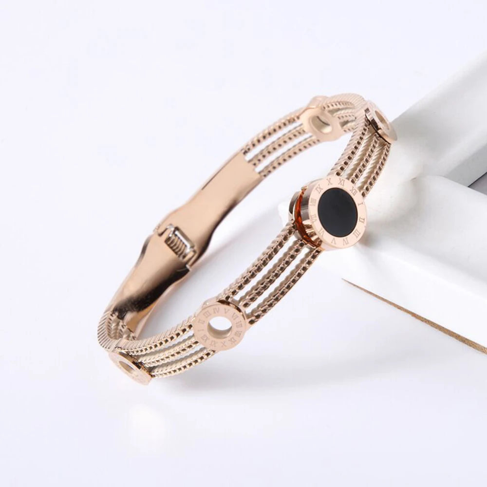 Noir Luxe Bracelet, 18K Gold-Plated