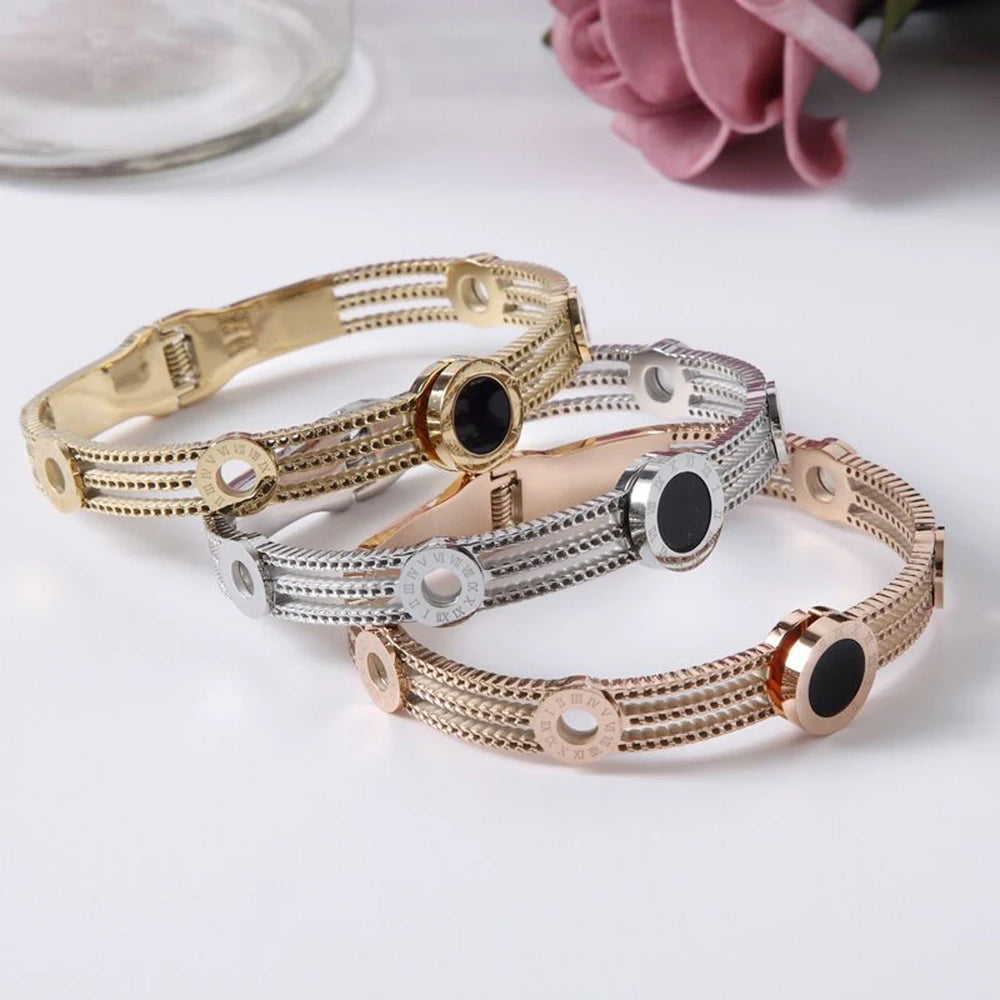 Noir Luxe Bracelet, 18K Gold-Plated