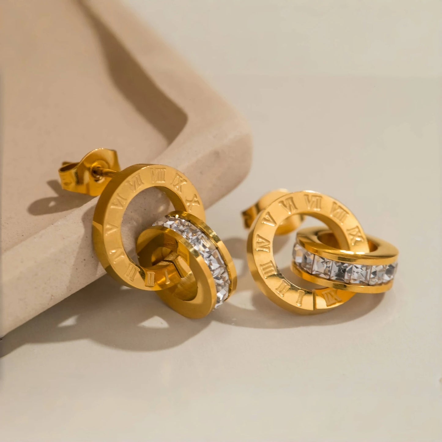 Roman Numerals Hoop Earrings