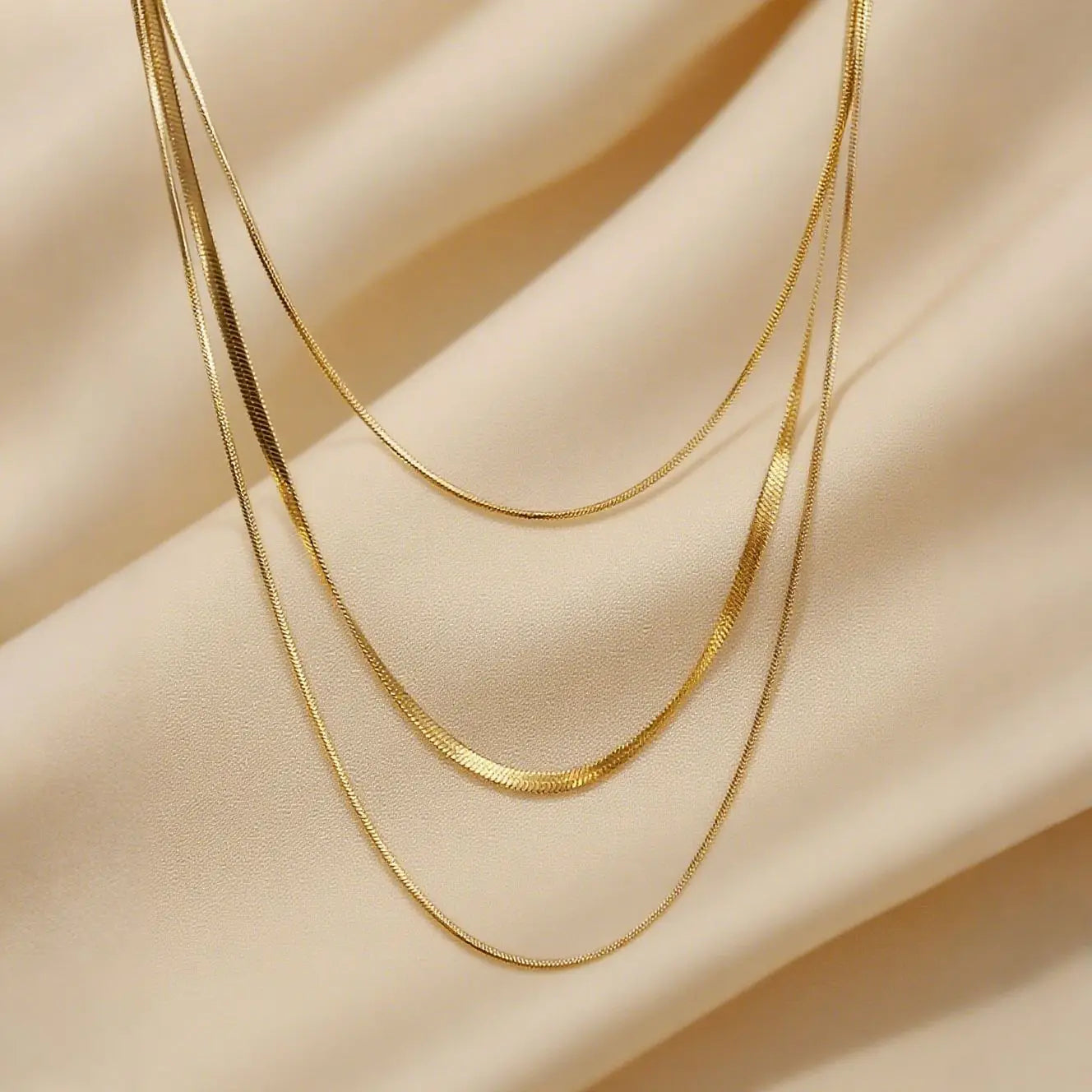 Tri Necklace, 18K Gold-Plated