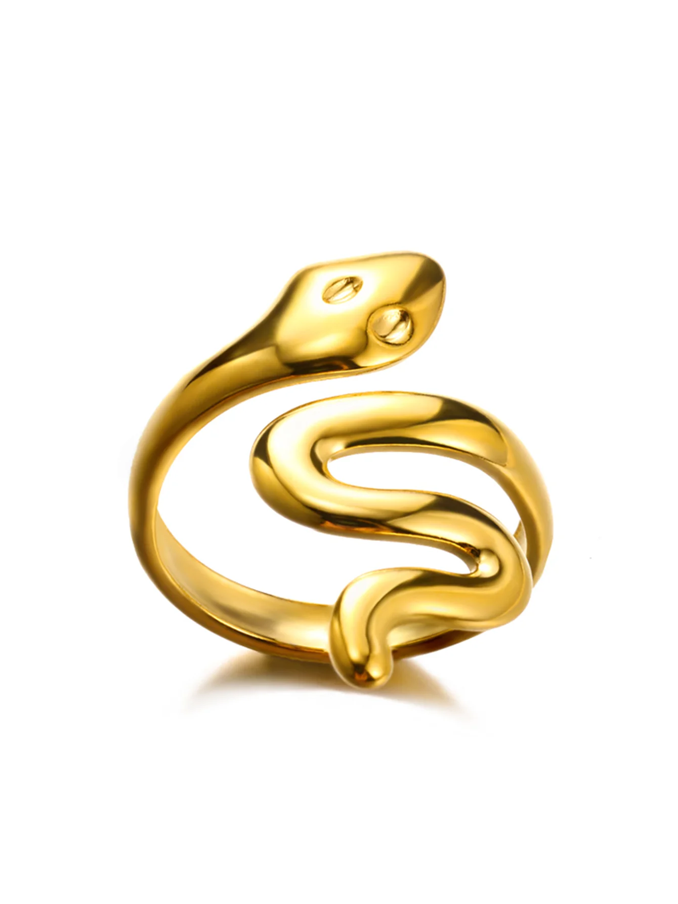 Snake Ring, 18K Gold-Plated Adjustable