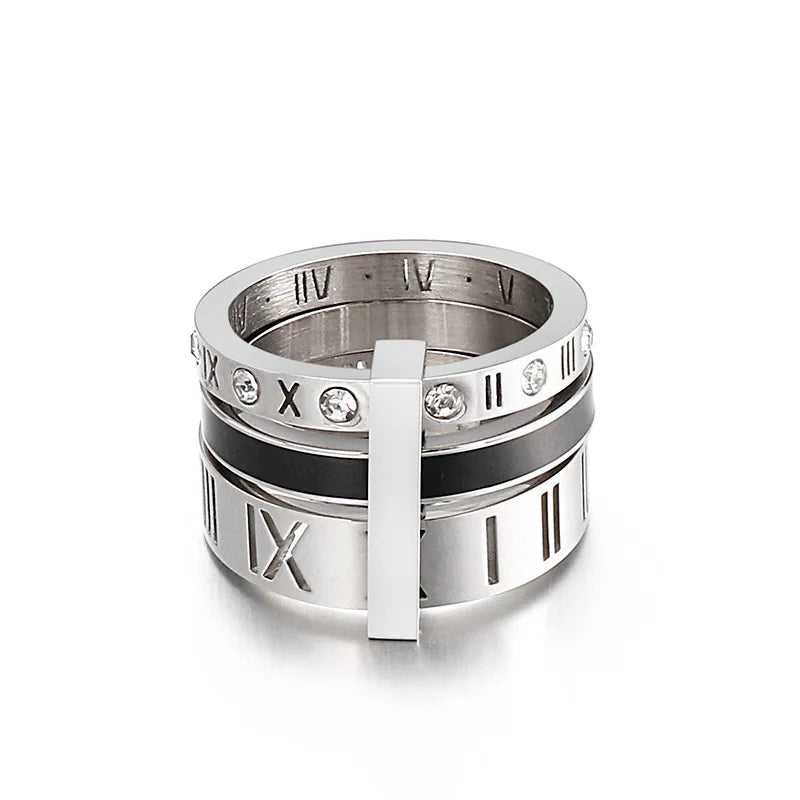 Triple Roman Hoop Ring