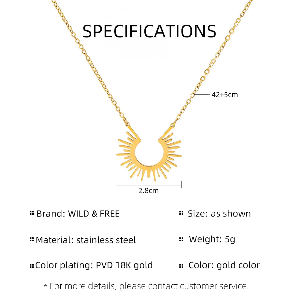 Sun Necklace, 18K Gold-Plated