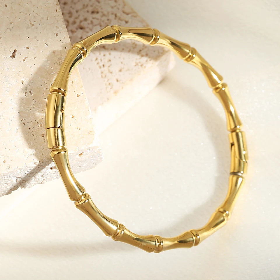 Bamboo Bracelet, 18K Gold-Plated