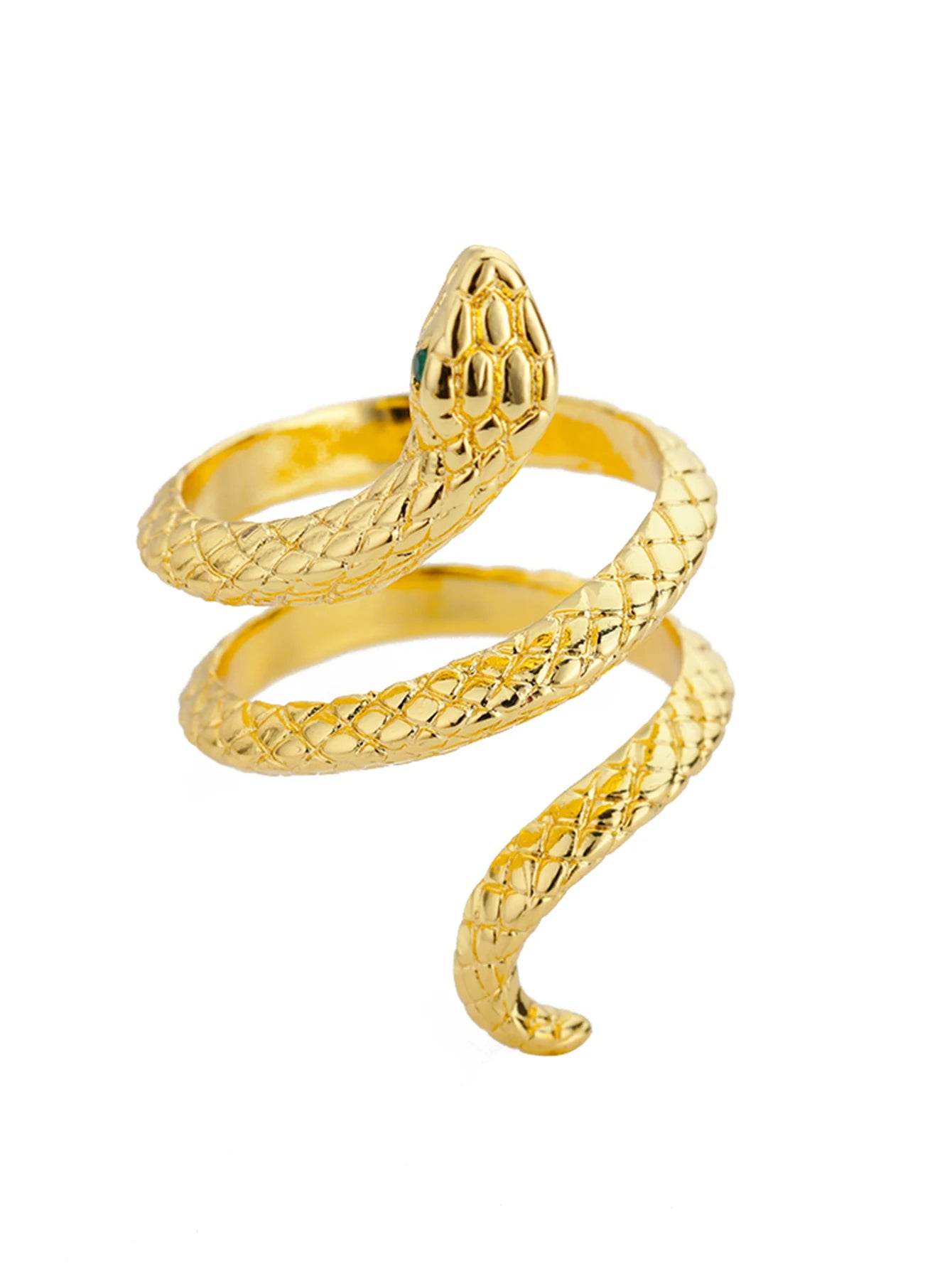 Snake Ring, 18K Gold-Plated Adjustable