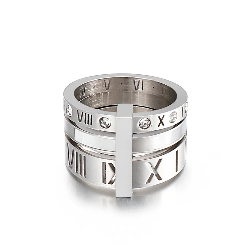 Triple Roman Hoop Ring