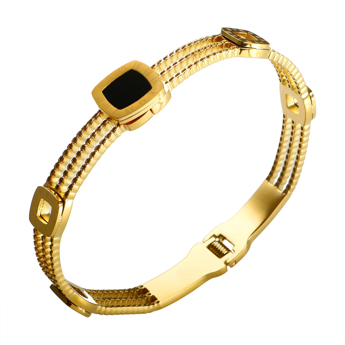 Noir Luxe Bracelet, 18K Gold-Plated