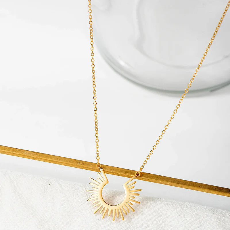 Sun Necklace, 18K Gold-Plated