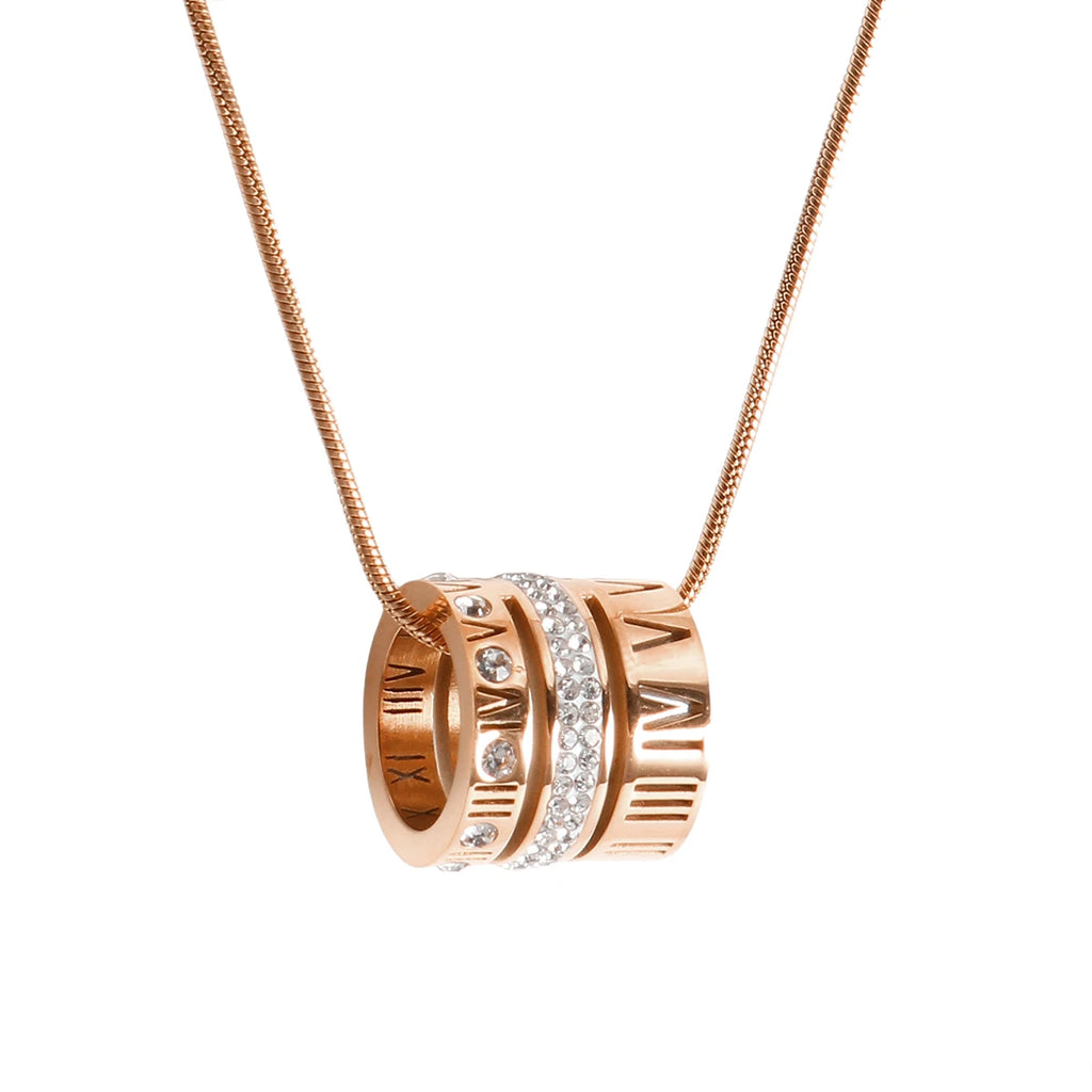 Triple numeral hoop Necklace