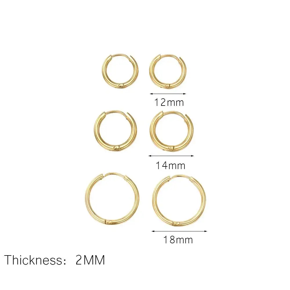 Gold-Plated Heart Huggie Hoop Earrings