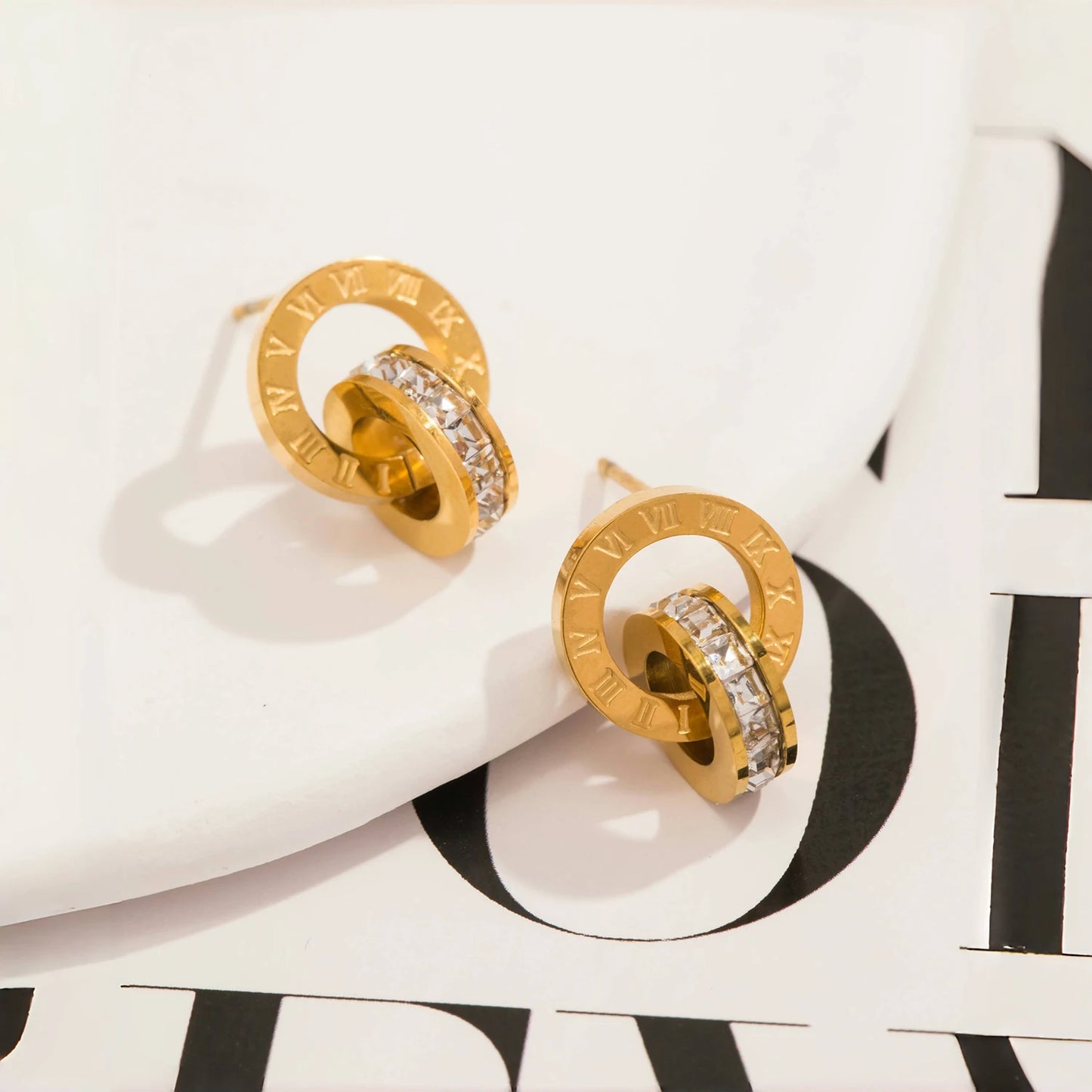 Roman Numerals Hoop Earrings