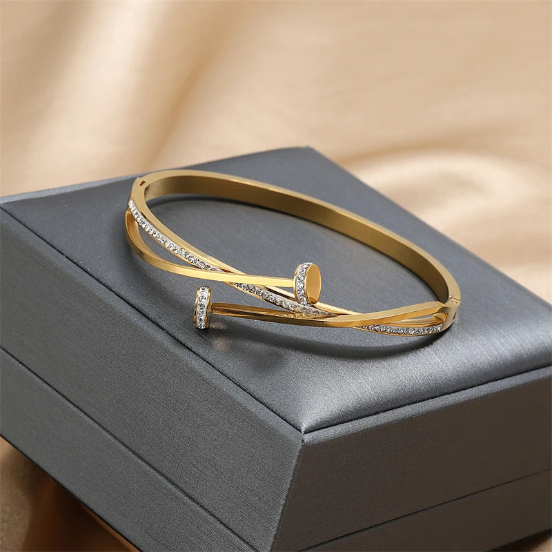 Zircon Bracelet 18K Gold Plated