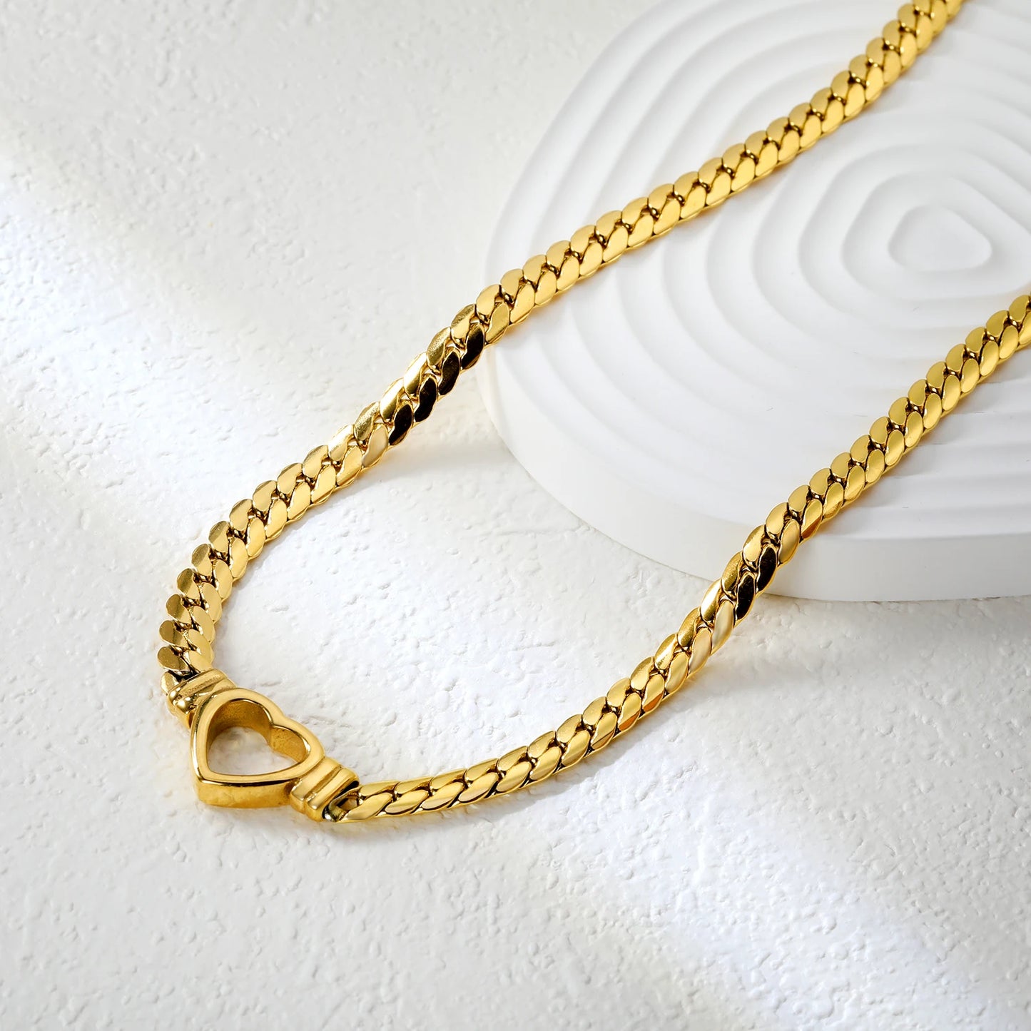 Love heart Necklace , 18K Gold-Plated