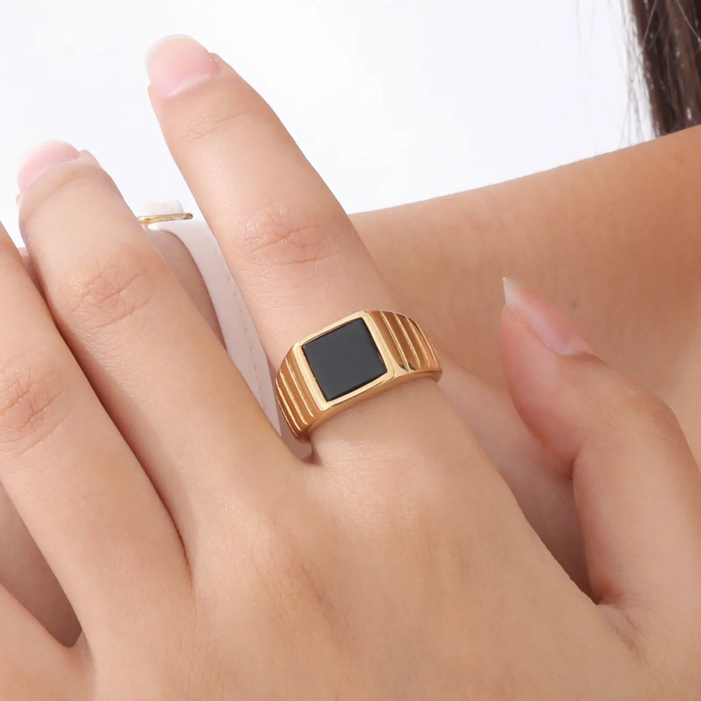 Black Stone Ring