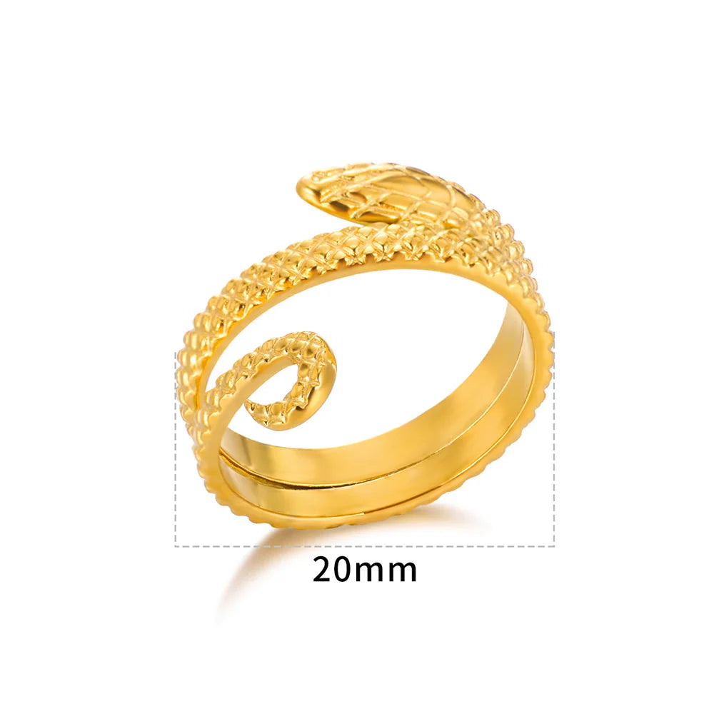 Snake Ring, 18K Gold-Plated Adjustable