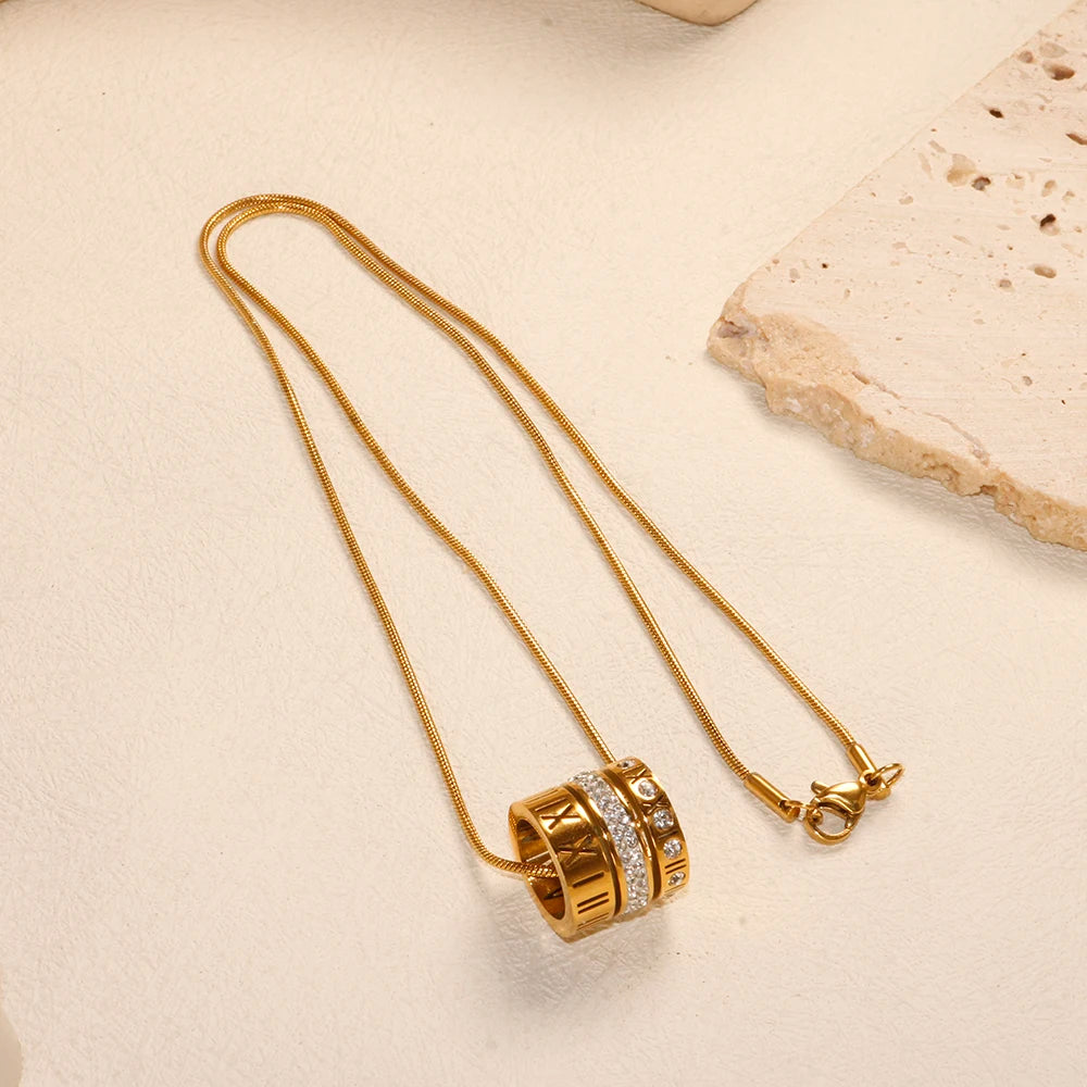 Triple numeral hoop Necklace
